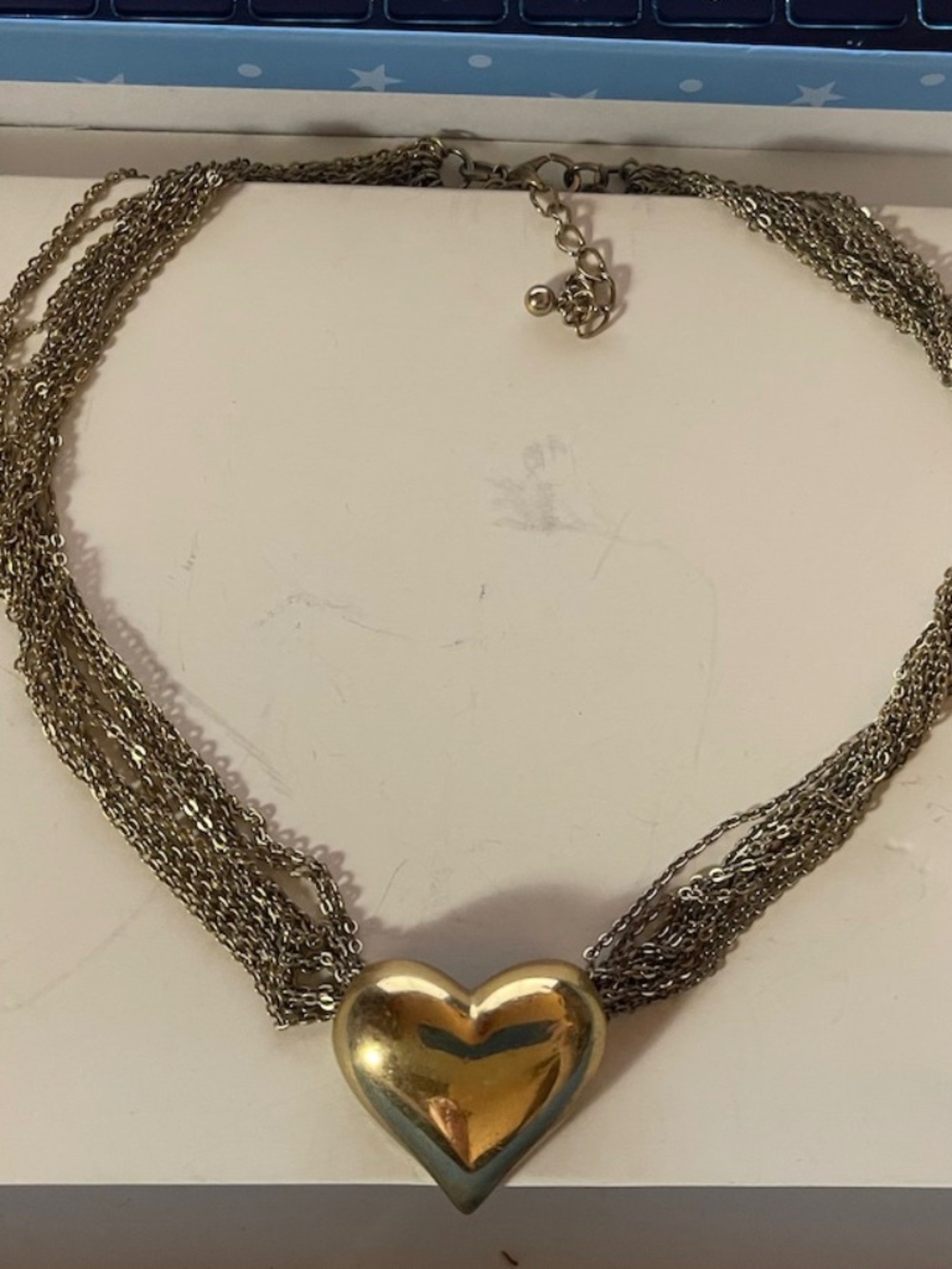 Vintage Gold Tone Heart Necklace